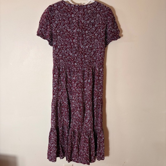 J. Crew Puff Sleeve Tiered Midi Dress Size XS - Picture 7 of 9